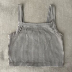 Cotton On - White Ribbed Cropped Tank Top